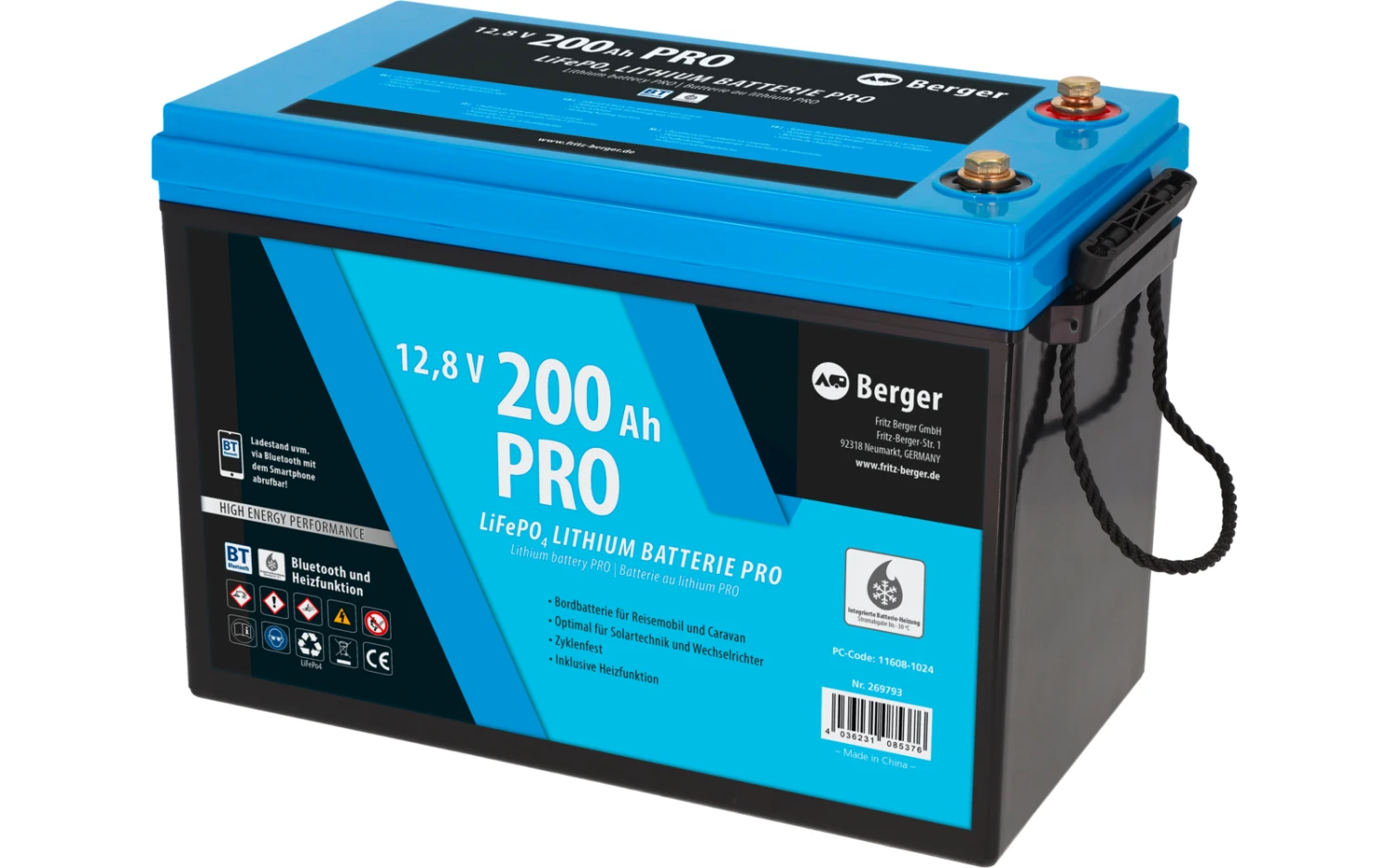 Berger LiFePO4 Lithium Batterie Pro 200 Ah 12V Mit Bluetooth & Heizung 8 Berger LiFePO4 Lithium Batterie Pro 200 Ah 12V Mit Bluetooth & Heizung – Bild 8