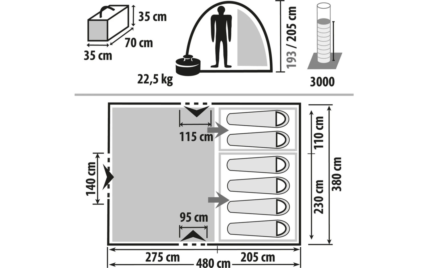 Berger Sierra 6 Tunnelzelt Für 6 Personen 2 Berger Sierra 6 Tunnelzelt Für 6 Personen – Bild 2