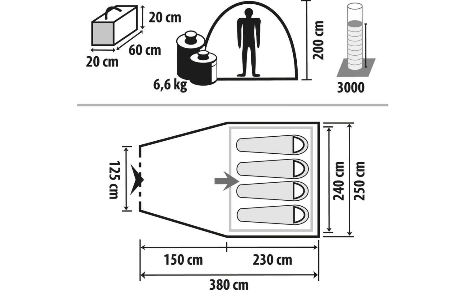 Berger Kiwi NZ 4 Plus Leichtes Kuppelzelt Für Camping Und Trekking Für 4 Personen 2 Berger Kiwi NZ 4 Plus Leichtes Kuppelzelt Für Camping Und Trekking Für 4 Personen – Bild 2