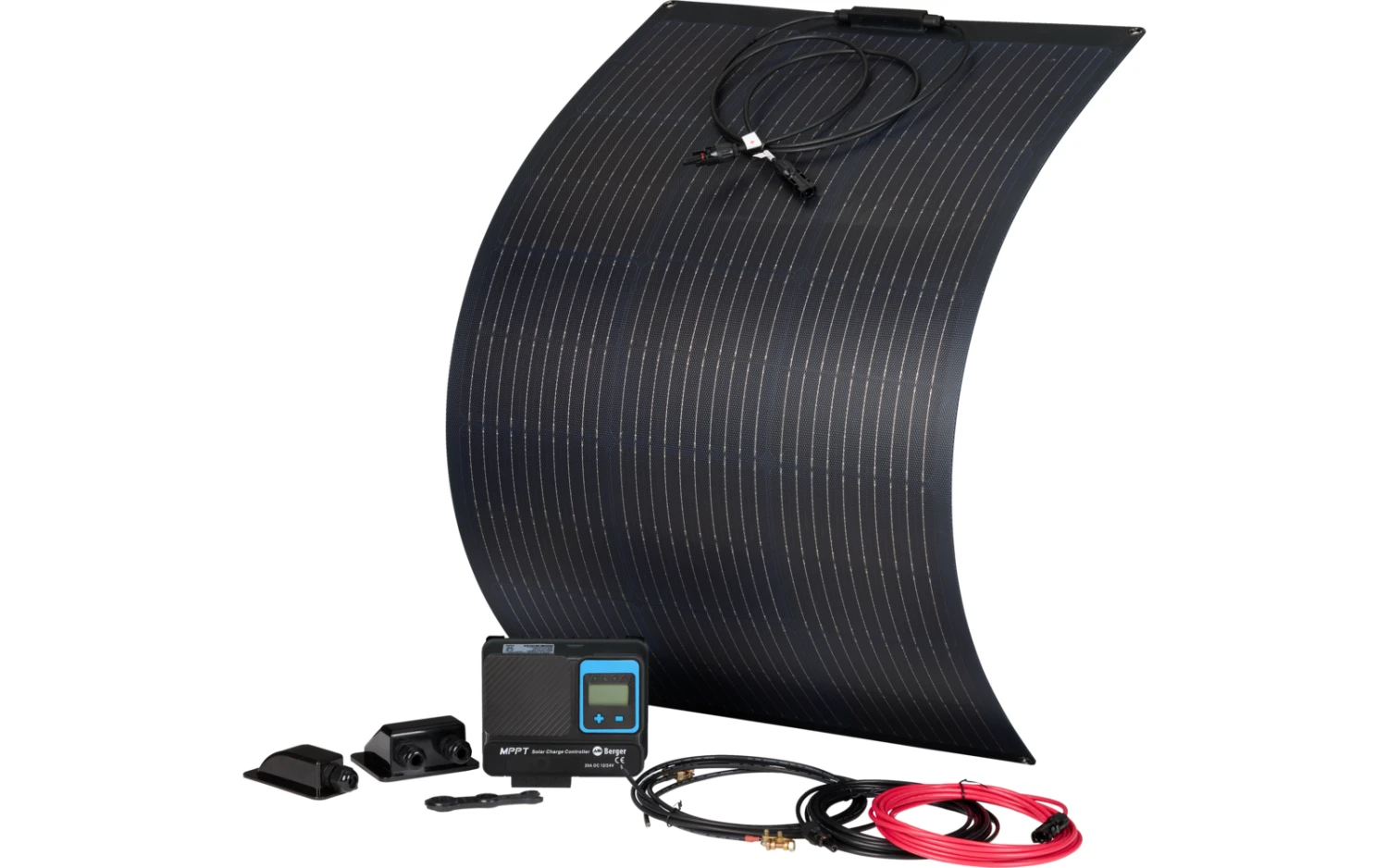 Berger Komplettanlage Deluxe Flex Flexibles Solarpanel Set 100 W 1 Berger Komplettanlage Deluxe Flex Flexibles Solarpanel Set 100 W