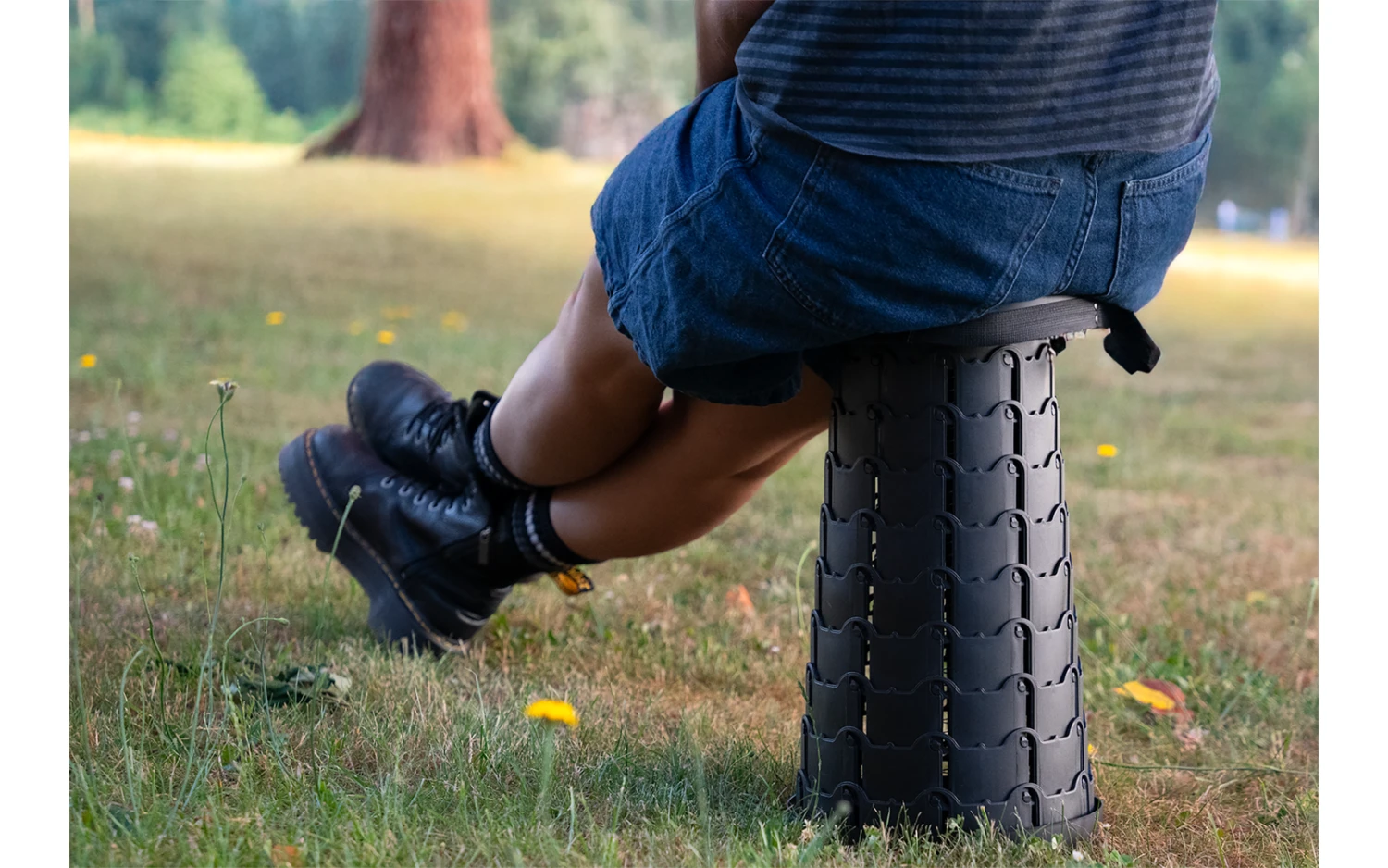 Berger Teleskophocker Schwarz 2 Berger Teleskophocker Schwarz – Bild 2