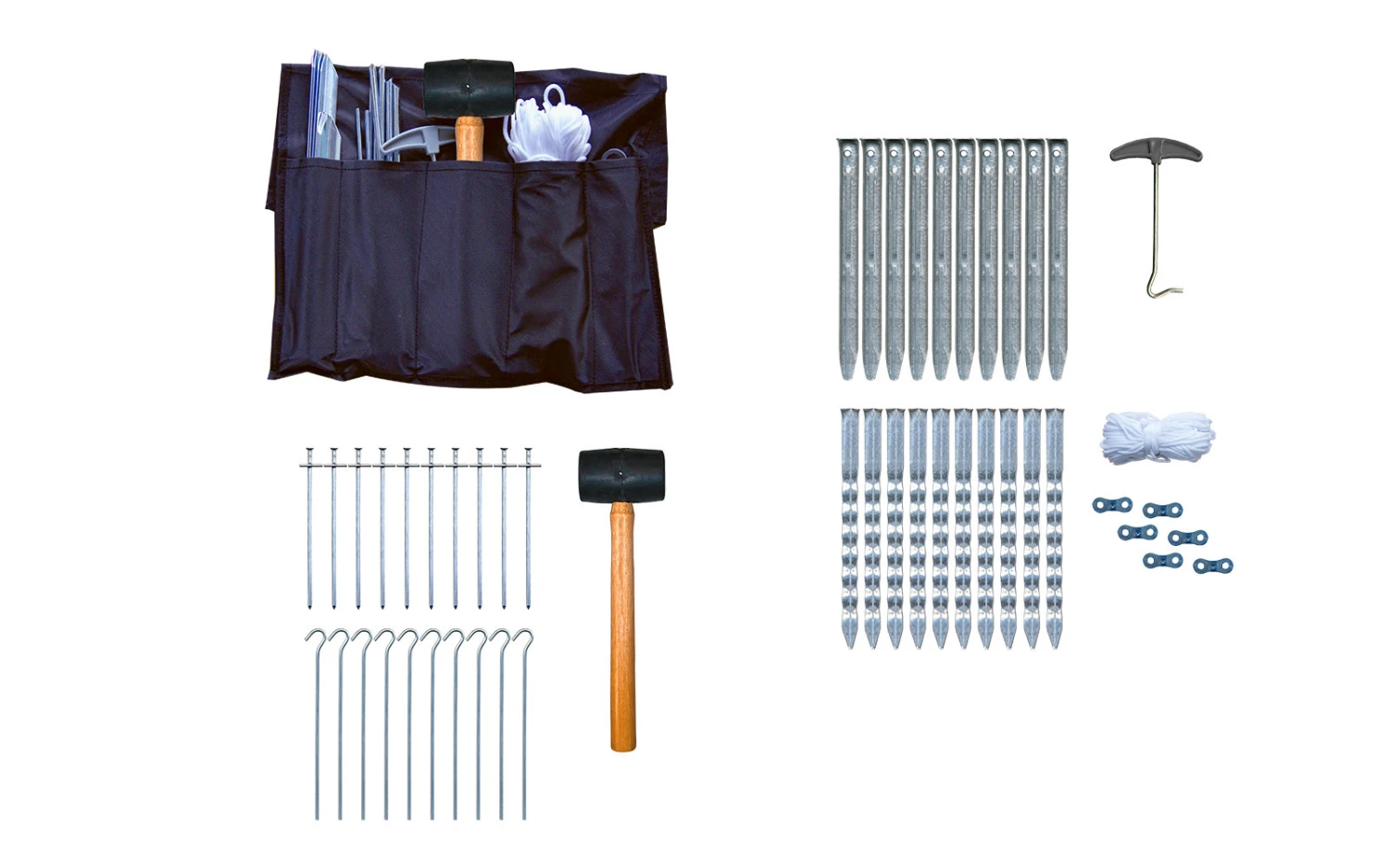 Berger Zeltheringe Mit Abspannleine Und Zubehör 50-tlg. 1 Berger Zeltheringe Mit Abspannleine Und Zubehör 50-tlg.