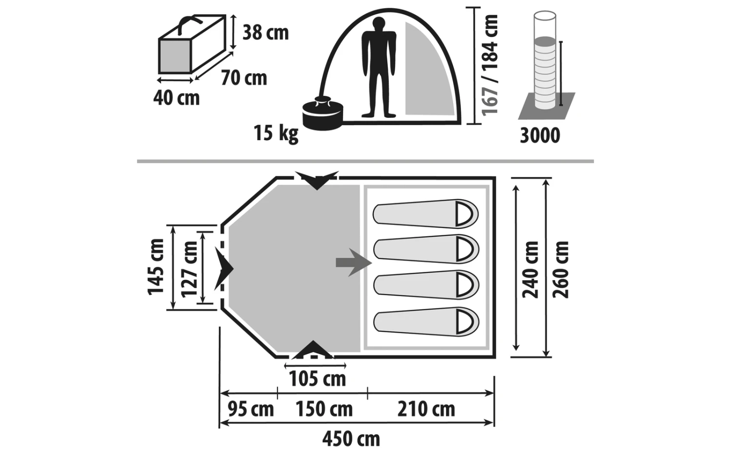 Berger Tunnelzelt Campo 4 – Praktisches Familienzelt Mit Optimaler Belüftung Für 4 Personen 2 Berger Tunnelzelt Campo 4 – Praktisches Familienzelt Mit Optimaler Belüftung Für 4 Personen – Bild 2